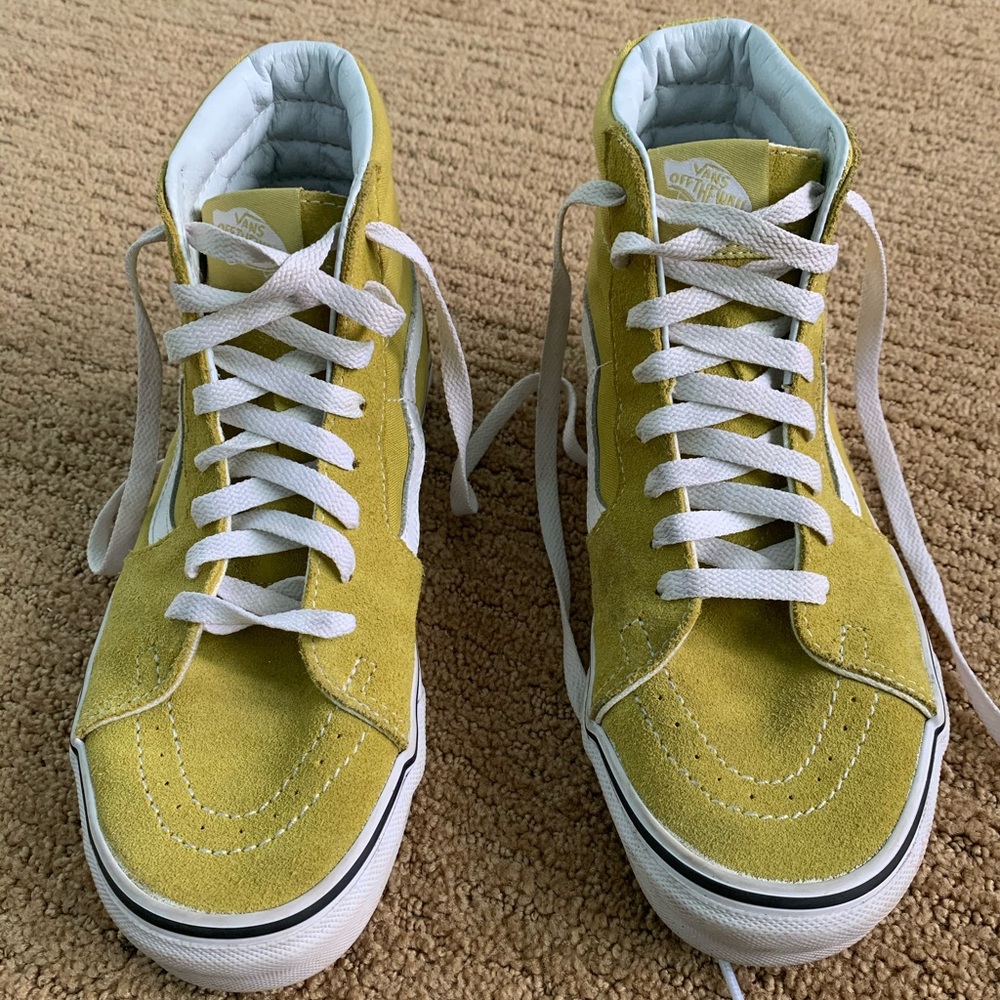 high top vans - mustard yellow